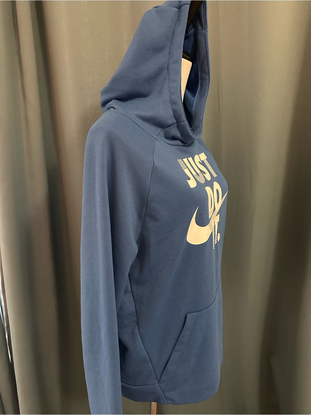 Nike Dri-FIT Women's XL Blue Just Do It Pullover Hoodie Sweatshirt Swoosh - Picture 4 of 6